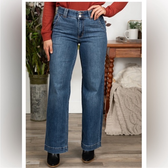 Judy Blue High Rise Double Button Denim Jeans Blue Size 9/29. - Picture 1 of 13